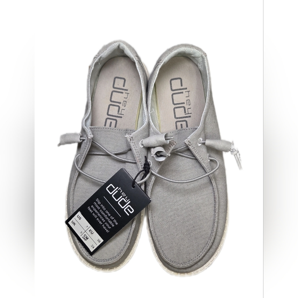 NWT Hey Dude Light Gray Loafers